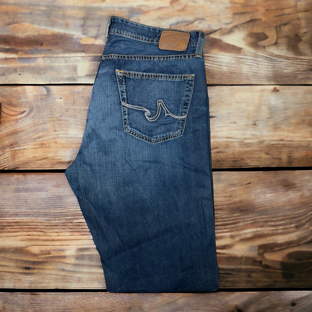 AG | MENS THE HERO RELAXED FIT WIDE LEG JEANS 36x34
